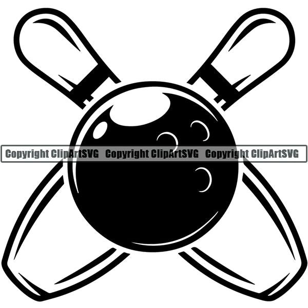 Sports Game Bowling Bowler Bowl Logo ClipArt SVG