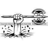 Viking Warrior Axe Double ClipArt SVG