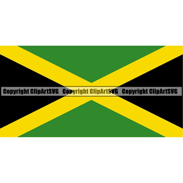 Country Flag Square Jamaica ClipArt SVG