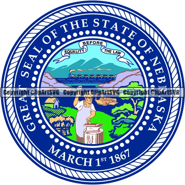 State Flag Seal Nebraska ClipArt SVG