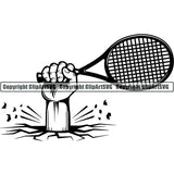 Sports Game Tennis Hand Break ClipArt SVG