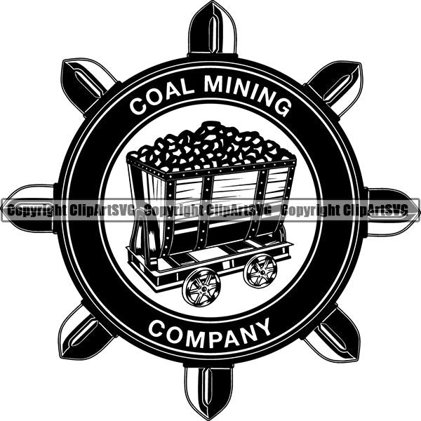 Mining Mine Miner Logo ClipArt SVG
