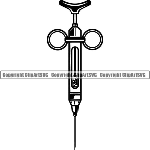 Dentist Dental Service Needle Syringe ClipArt SVG