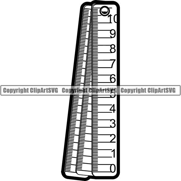 Construction Woodworking Carpenter Lumberjack Ruler Measuring Stick ClipArt SVG