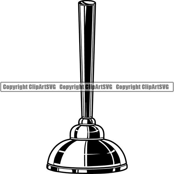 Plumbing Plumber Pipe Repair Service Plunger ClipArt SVG