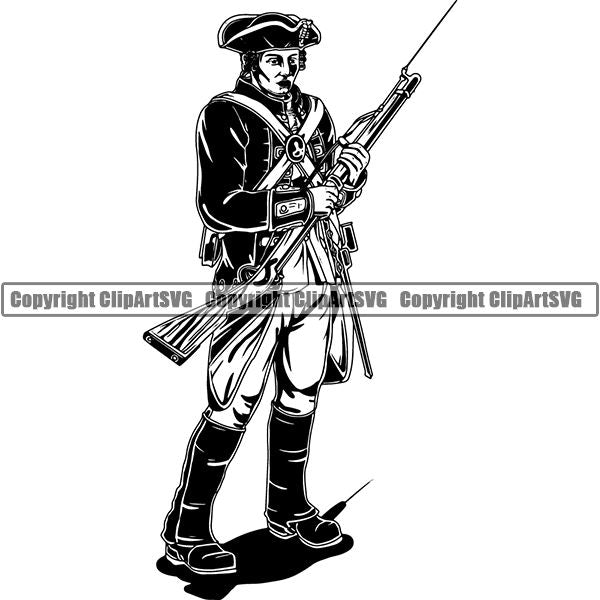 Military Weapon Soldier Revolutionary War ClipArt SVG