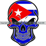 Country Flag Skull Cuba ClipArt SVG