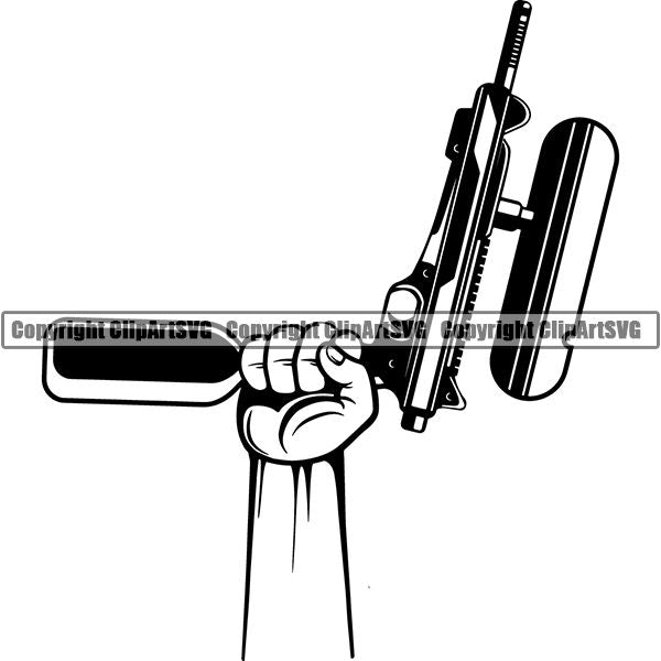 Sports Game Paintball Gun ClipArt SVG