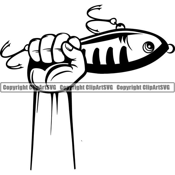 Sports Game Fishing Hunting Fish Hunt Lure ClipArt SVG