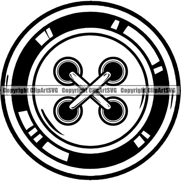 Tailor Seamstress Alterations Button ClipArt SVG