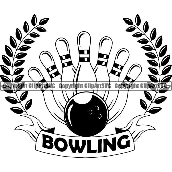 Sports Game Bowling Bowler Bowl Logo ClipArt SVG