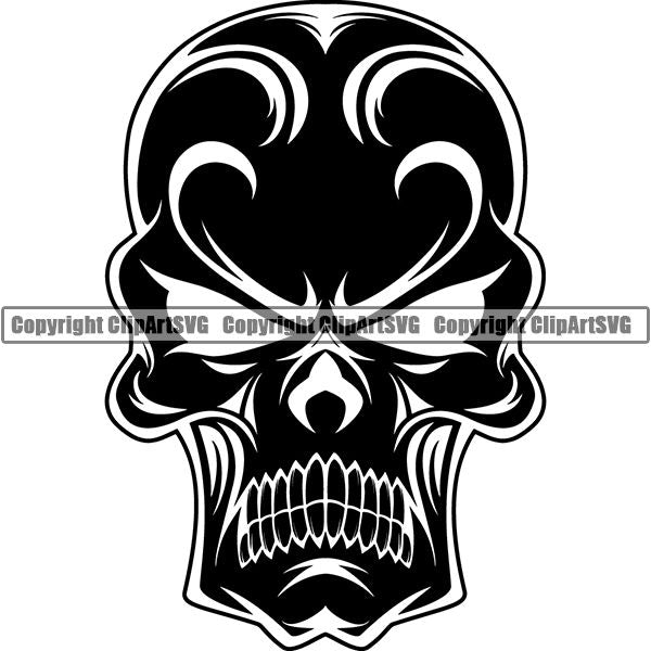 Skull Skeleton Tattoo Tat ClipArt SVG