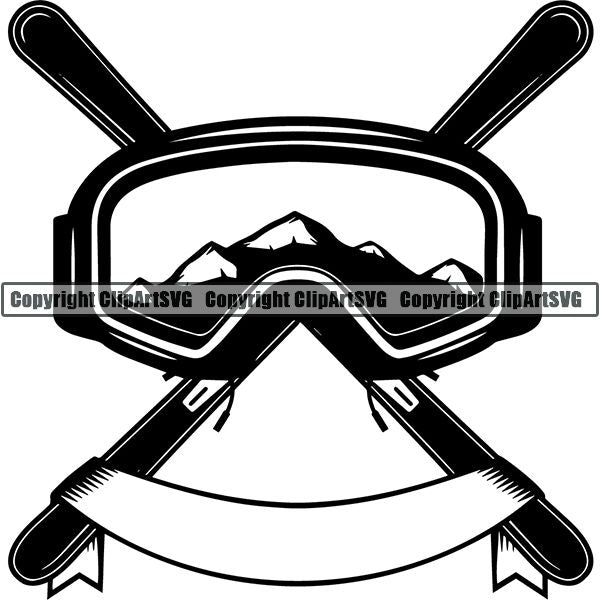 Sports Skiing Ski Snowboarding Snowboard ClipArt SVG