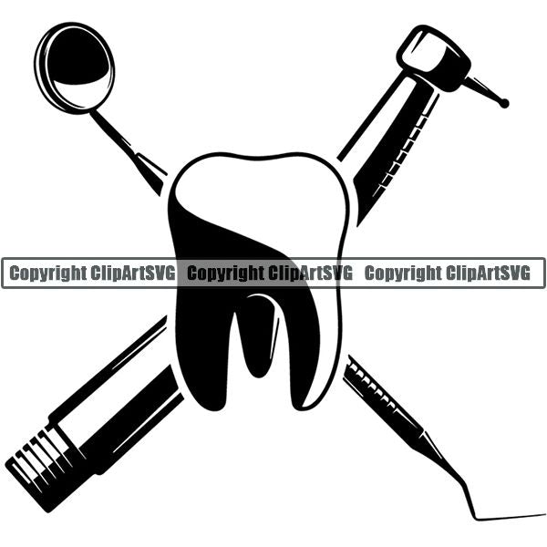 Dentist Dental Service Logo ClipArt SVG