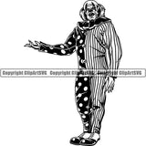Evil Scary Clown ClipArt SVG