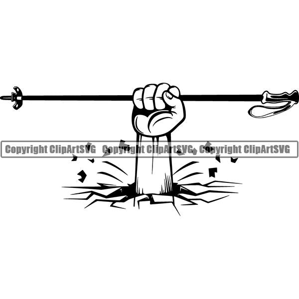 Sports Skiing Ski Snowboarding Snowboard Ski Poles ClipArt SVG