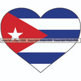 Country Flag Heart Cuba ClipArt SVG