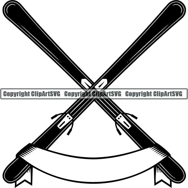 Sports Skiing Ski Snowboarding Snowboard ClipArt SVG