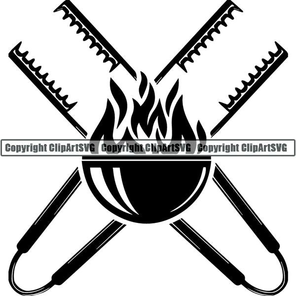 Cooking BBQ Bar-B-Que Barbque Chef Cook Butcher Logo ClipArt SVG