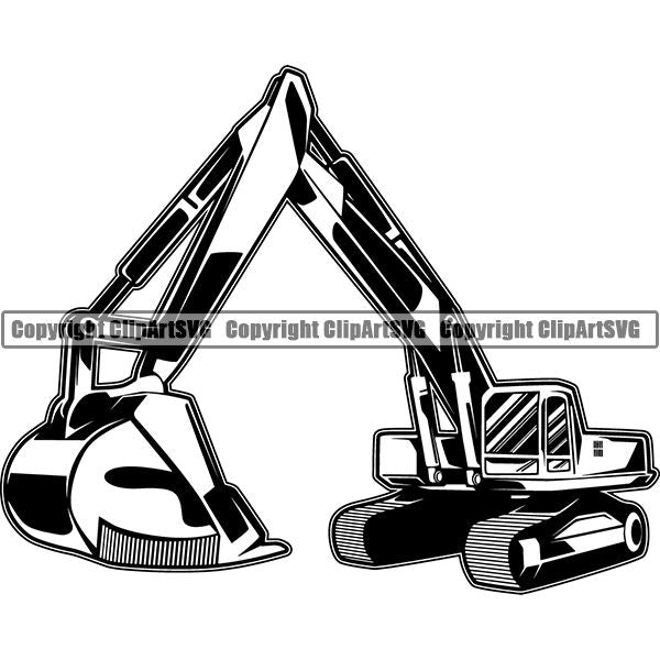 Construction Building Repair Service Excavator ClipArt SVG