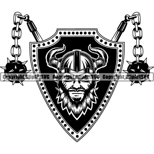 Viking Warrior Logo ClipArt SVG