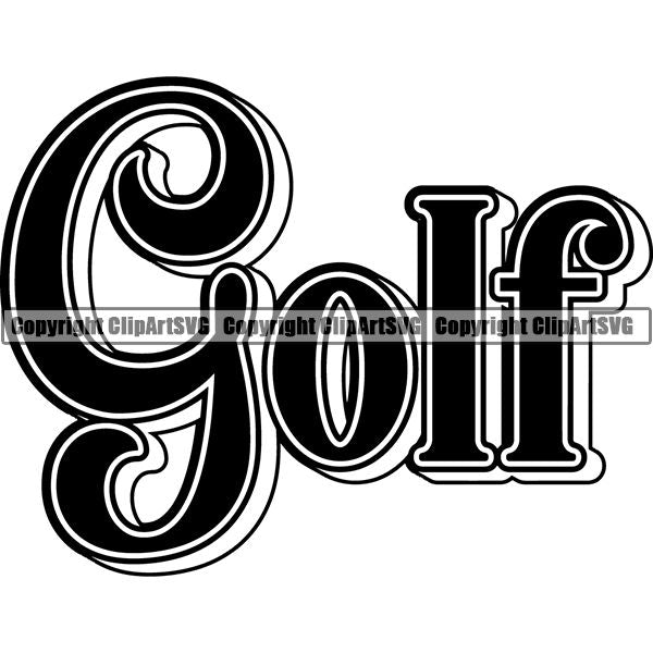 Sports Game Golf Text ClipArt SVG
