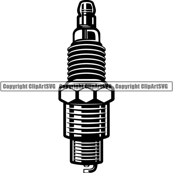 Sports Car Racing Spark Plug ClipArt SVG