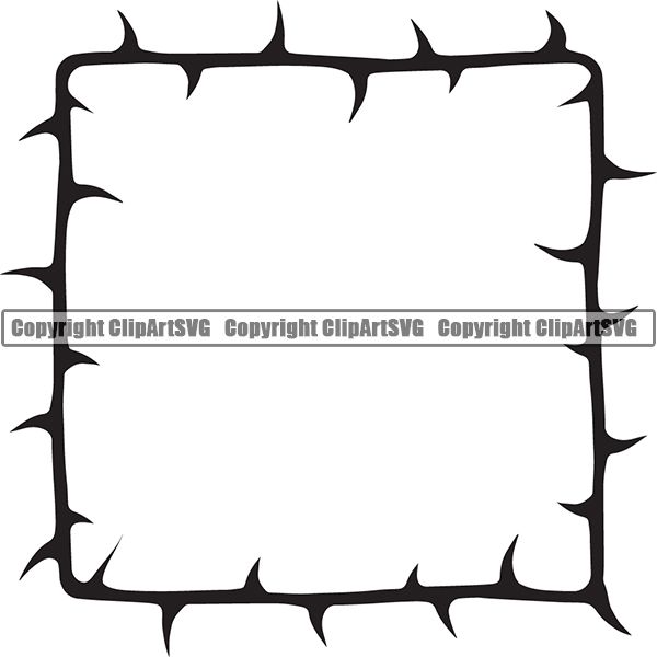 Nature Flower Rose Stem Thorns Frame Border Black Square.jpg