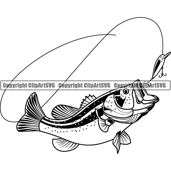 Sports Game Fishing Hunting Fish Hunt ClipArt SVG