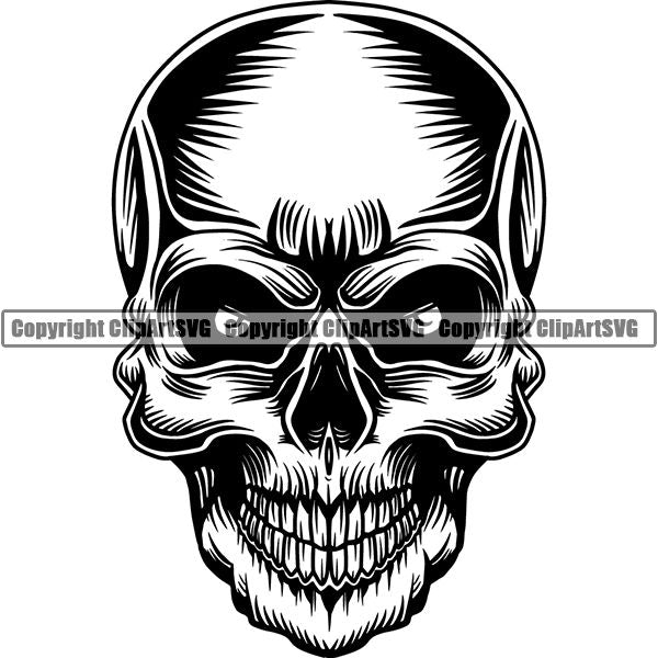 Skull Skeleton Tattoo Tat ClipArt SVG