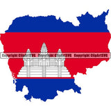 Country Flag Map Cambodia ClipArt SVG