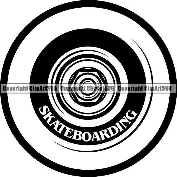 Sports Skateboarding Skateboard Wheel Tire ClipArt SVG