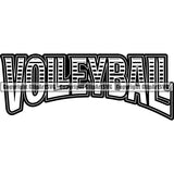 Sports Game Volleyball Text ClipArt SVG