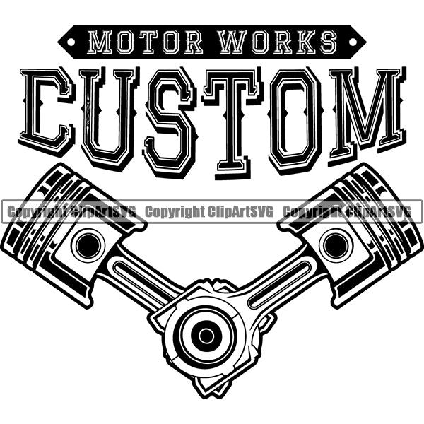 Mechanic Repair Shop Garage Motorcycle Logo ClipArt SVG