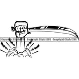 Pirate Sea Gangster Criminal Warrior Sword ClipArt SVG