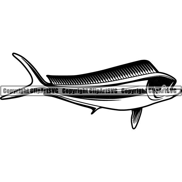 Sports Game Fishing Hunting Fish Hunt Fish Mahi Dolphin ClipArt SVG