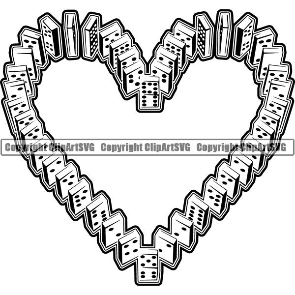 Game Dominoes Heart ClipArt SVG