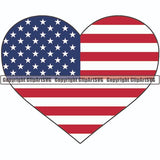 Country Flag Heart United States ClipArt SVG