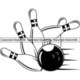 Sports Game Bowling Bowler Bowl Logo ClipArt SVG