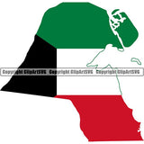 Country Flag Map Kuwait ClipArt SVG