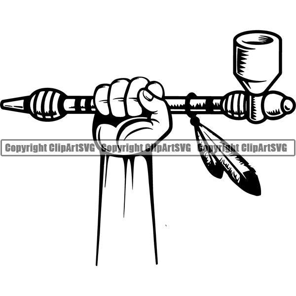 Native American Indian Pipe Peace ClipArt SVG
