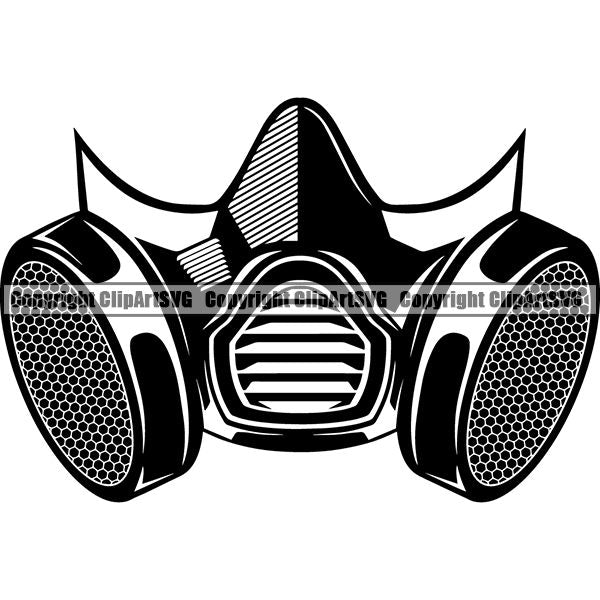 Painting Service Painter Paint Mask Respirator ClipArt SVG