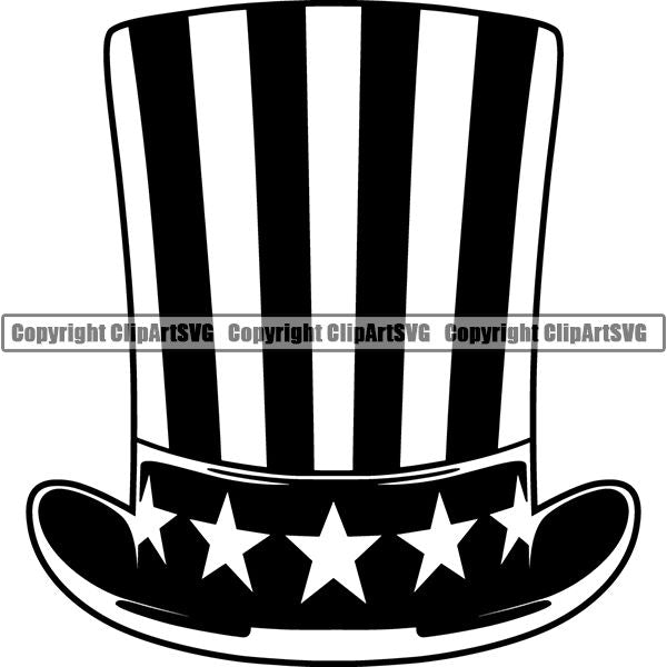 Holiday 4th Of July Independence Day Uncle Sam Hat ClipArt SVG
