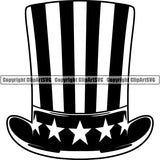 Holiday 4th Of July Independence Day Uncle Sam Hat ClipArt SVG