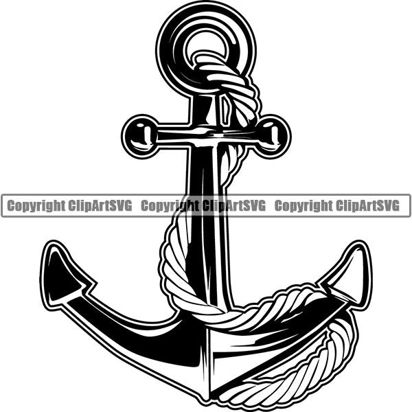 Nautical Sailboat Ship Anchor Sailing Boating Sail Boat Diving Dive Diver ClipArt SVG