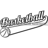 Sports Game Basketball Text ClipArt SVG