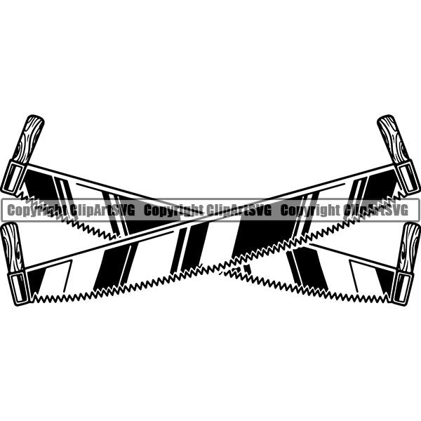 Construction Woodworking Carpenter Lumberjack Saw ClipArt SVG