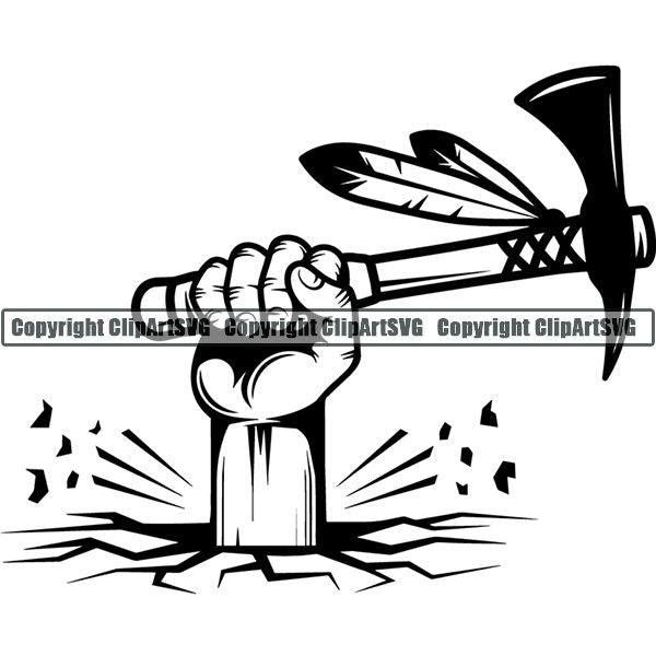 Native American Indian Hand Break ClipArt SVG