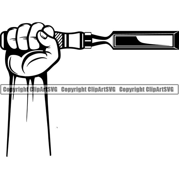 Construction Woodworking Carpenter Lumberjack Chisel ClipArt SVG