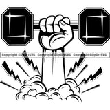 Gym Sports Bodybuilding Fitness Muscle Dumbell ClipArt SVG